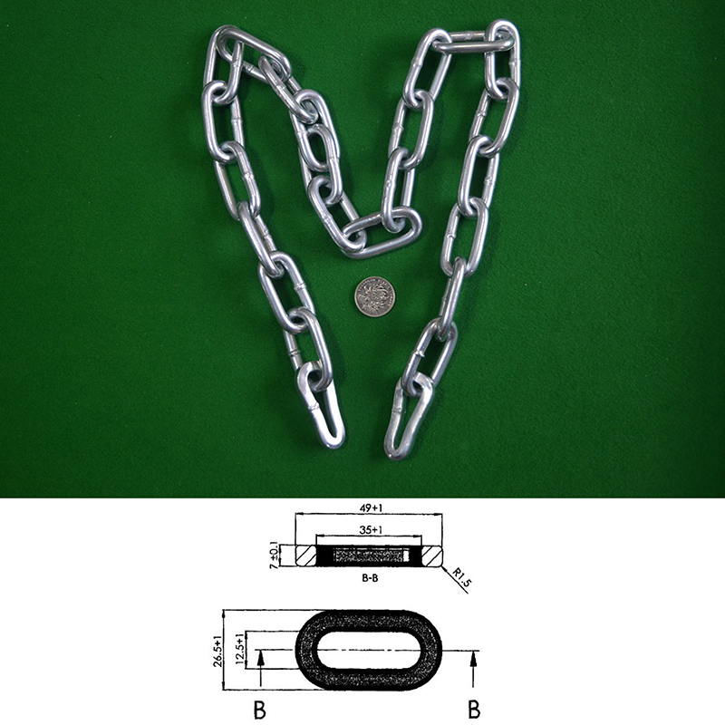 Cadenas redondas de aleación de acero de 7 mm (revestimiento de zinc respetuoso con el medio ambiente)